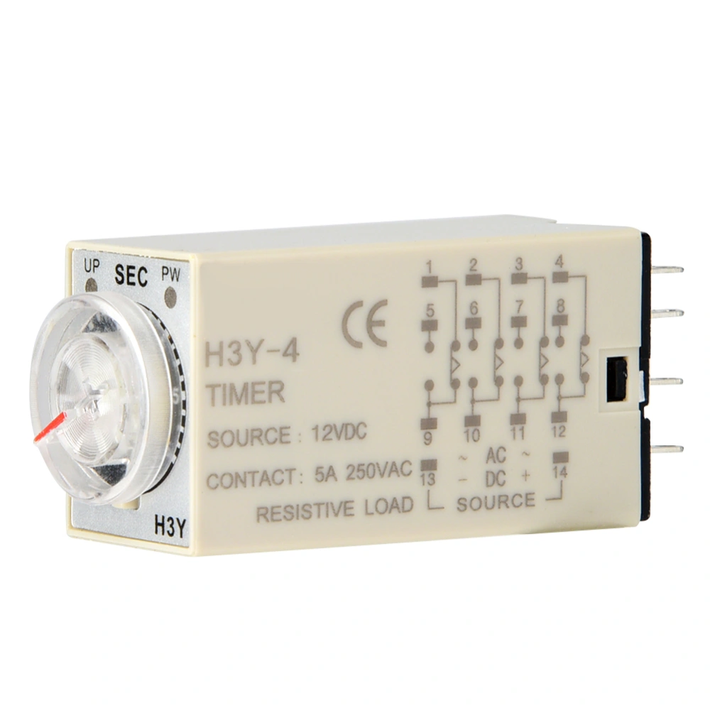 H3Y-4 Time Relay Pointer Control Power on Delay Timer 14-Pin 12VDC (6S)