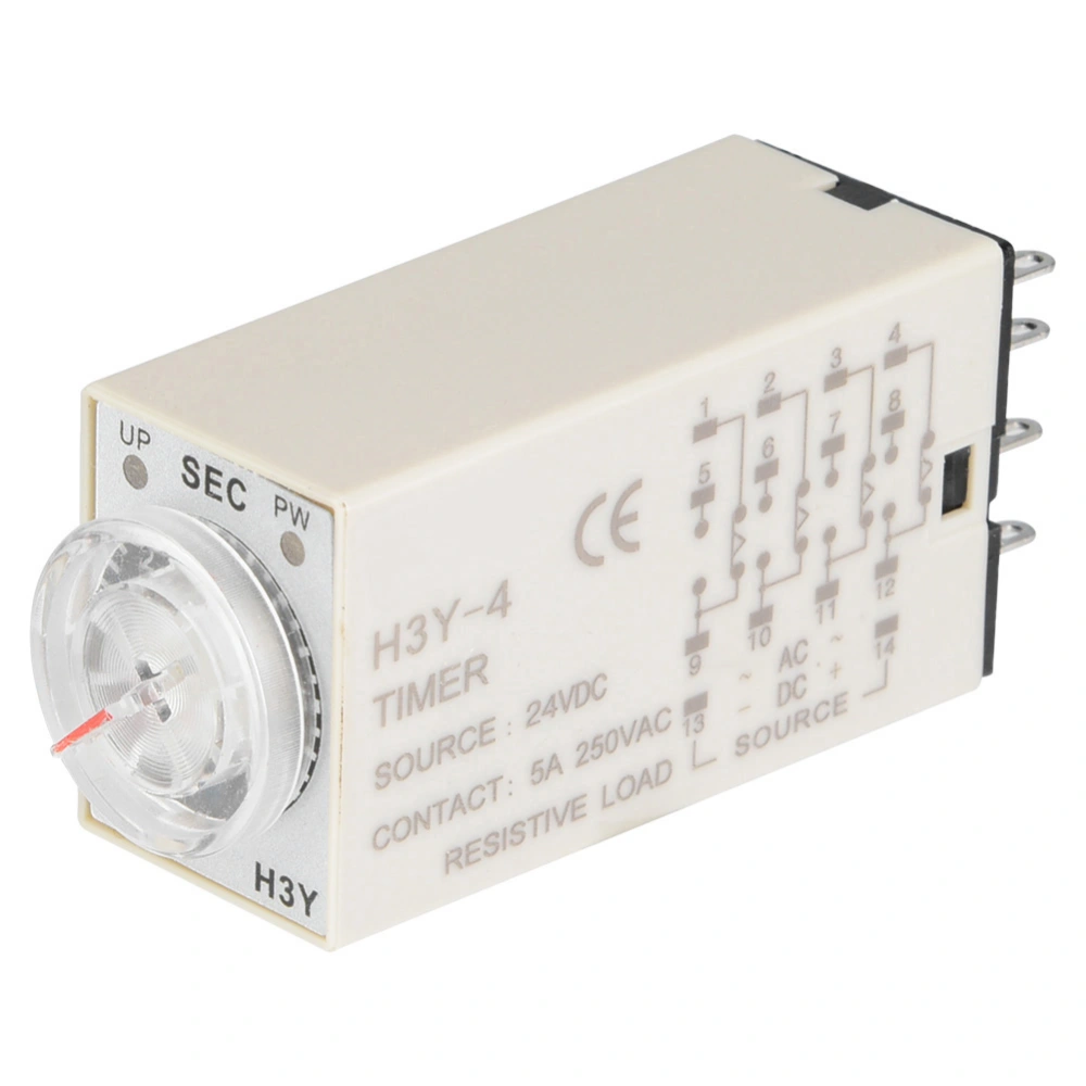 H3Y-4 Time Relay Pointer Control Delay Timer Control Switch 14-Pin 24VDC (30S)