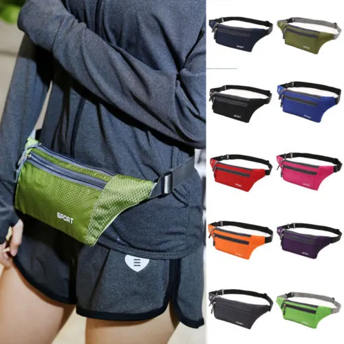 Unisex Outdoor Sports Pockets, Running Belt Waterproof Waist Bag