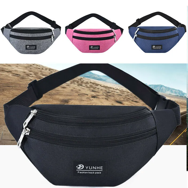 Male Waist Fanny Pack Bum Bag, Mobile Phone Zipper Pouch Packs