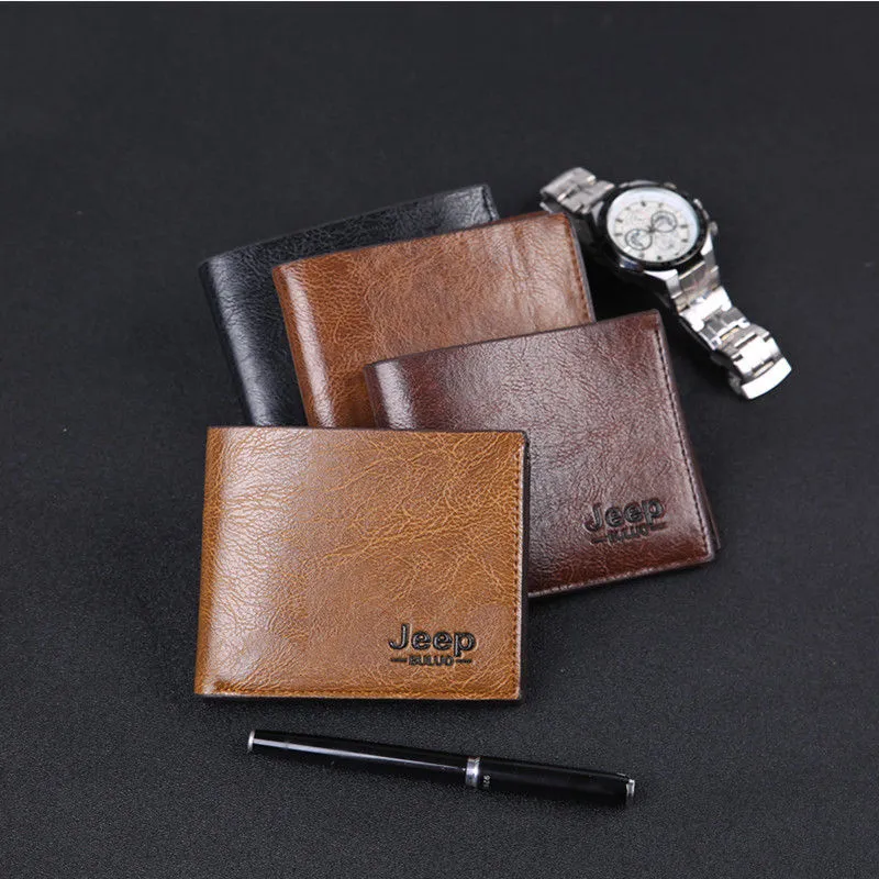 Men's Card Holder Pure Color Safe Multi-Layered Portable Light Mini Wallet