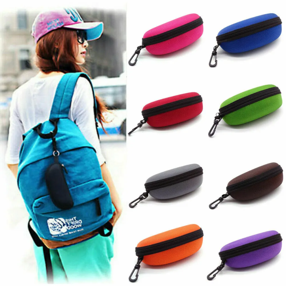 Travel Portable Zipper Closure Eye Glasses Box,Sunglasses Shell Hard Bag