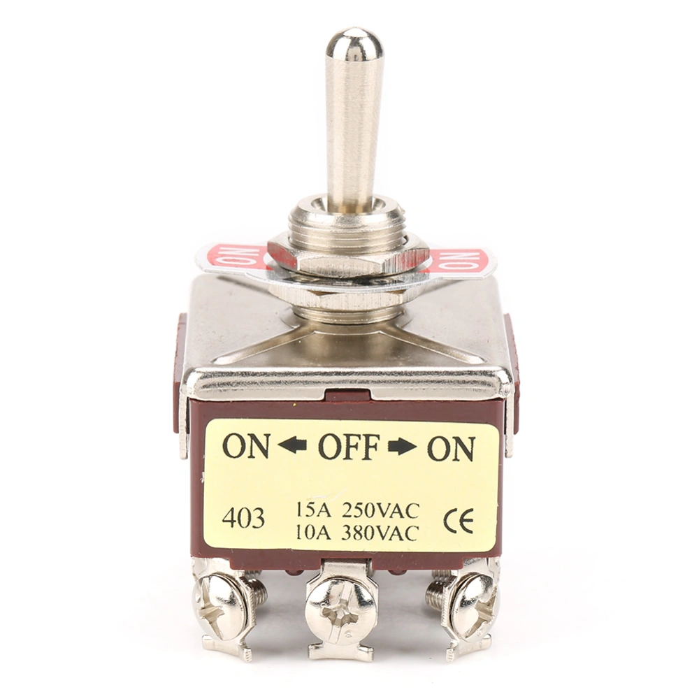 ON/OFF/ON 3 Position Toggle Switch 4PDT 12 Pin 12mm 15A/250VAC 10A/380VAC