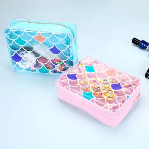 Women Transparent PVC Travel Organizer Make Up Holder Case Bag