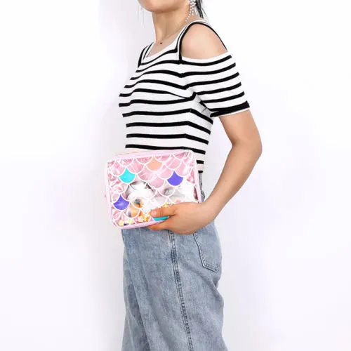 Women Transparent PVC Travel Organizer Make Up Holder Case Bag
