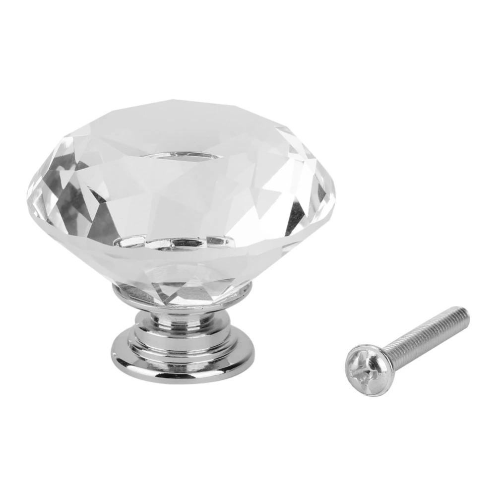 1Pcs Crystal Glass Diamond Shape Drawer Knob Cupboard Pull(701 A-40 transparent)