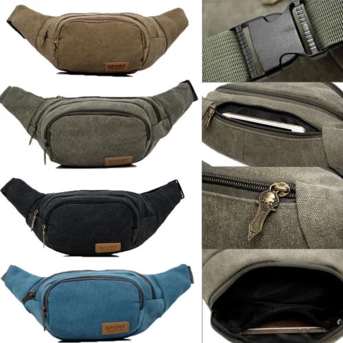 Men's Waist Bag Pure Light Adjustable Zipper Closure Belt Bag