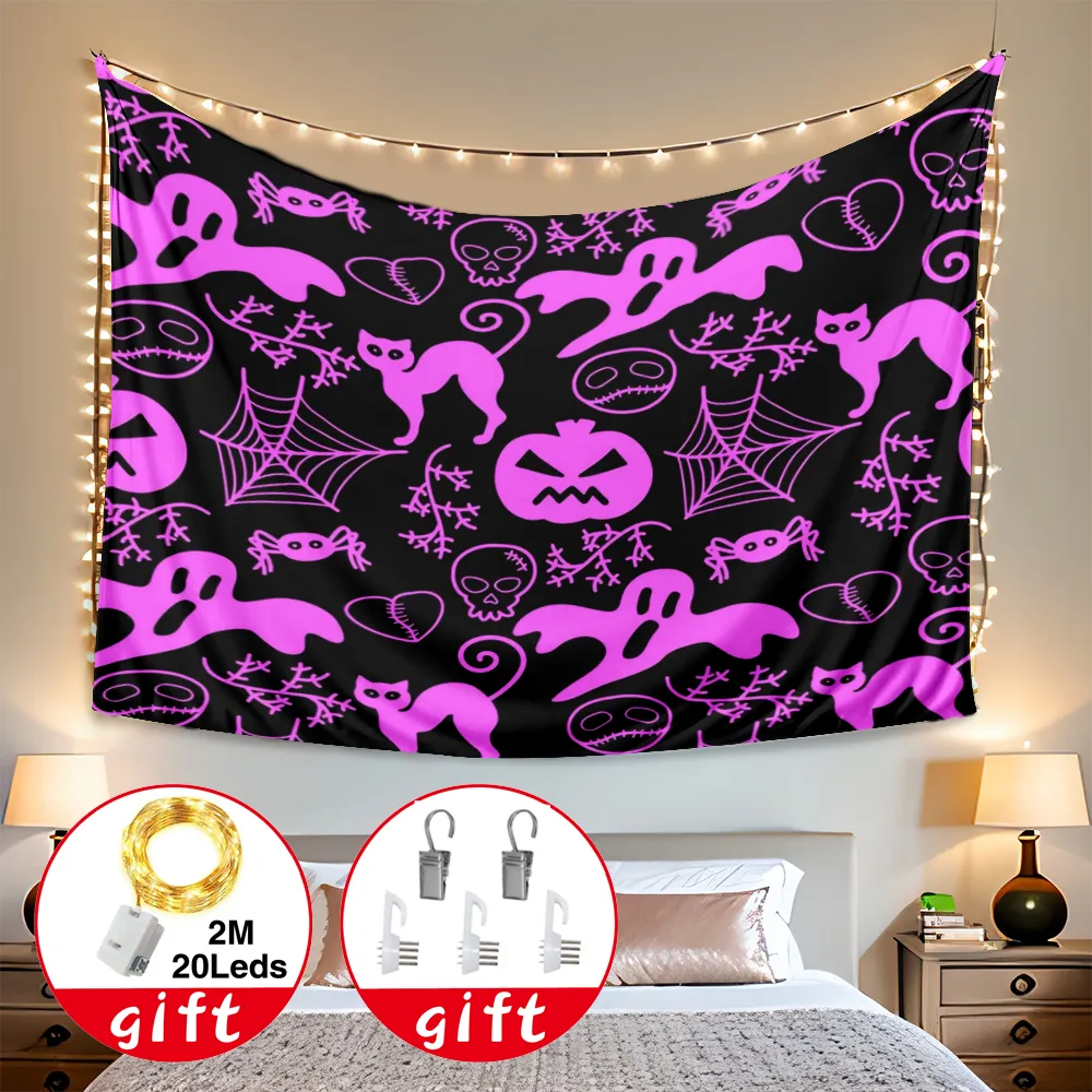 Halloween Tapestry, Ghost Tapestry, for Bedroom Living Room College Dorm Halloween Wall Decor Decorative Backdrop,#107