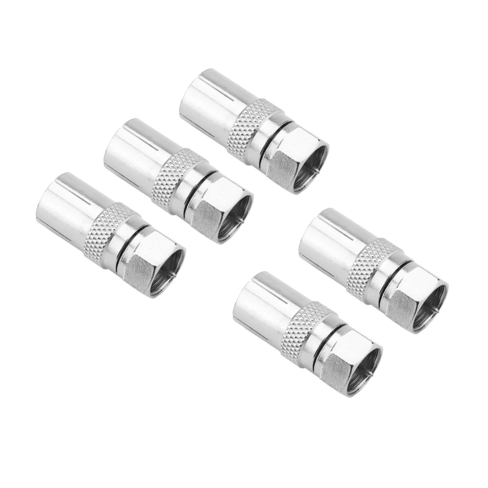 5pcs F Type Male Plug Connector Socket to RF Coaxial TV Aerial Adapter Connector