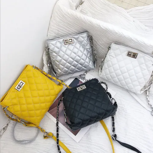 Ladies Crossbody Bag Pure Waterproof Adjustable Diamond Messenger Bag