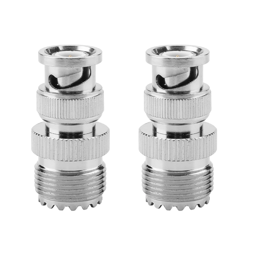 2pcs BNC Male Plug to UHF SO239 PL-259 Female Jack RF Coaxial Adapter Cable Connector