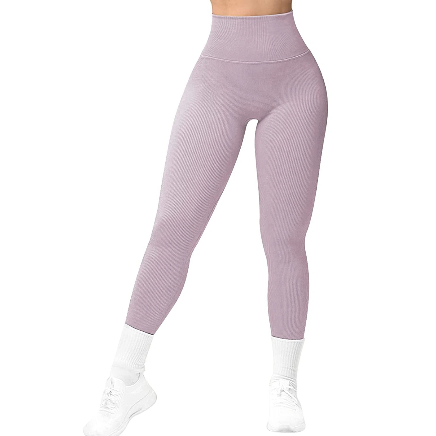 Women's Solid Color High Waisted Tummy Control Tights Yoga Pants