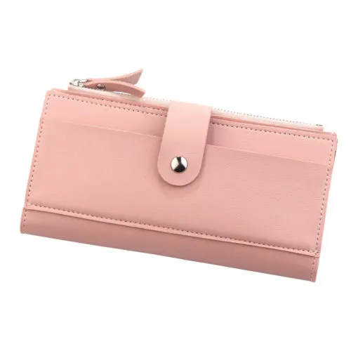 Women Long Fashion Wallets, Lady Money Purse Zipper Hasp Wallets