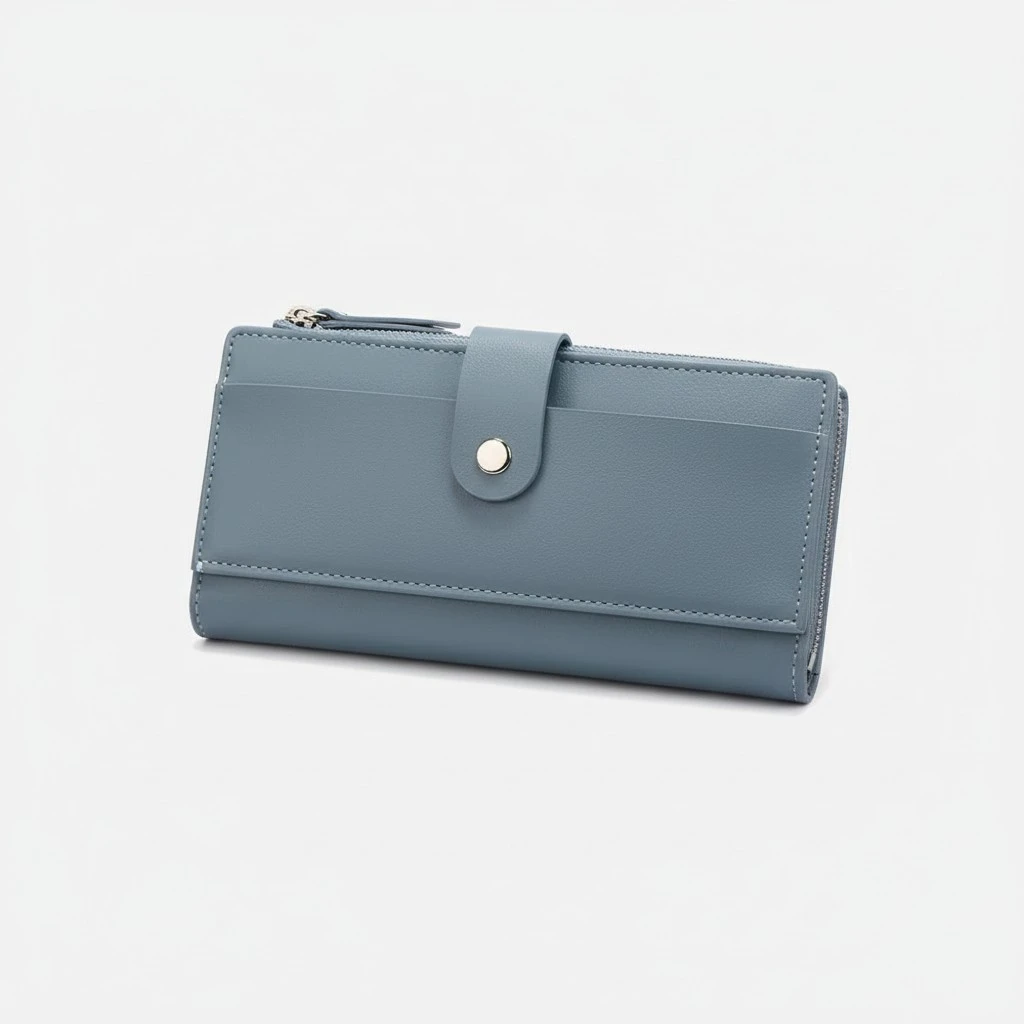 Women Long Fashion Wallets, Lady Money Purse Zipper Hasp Wallets