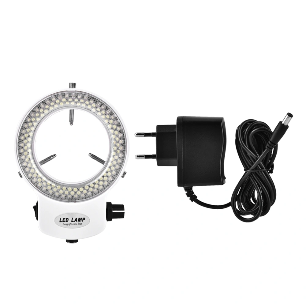 Microscope Camera 144 LED Beads Light Source Brightness Adjustable Ring Lamp (White)