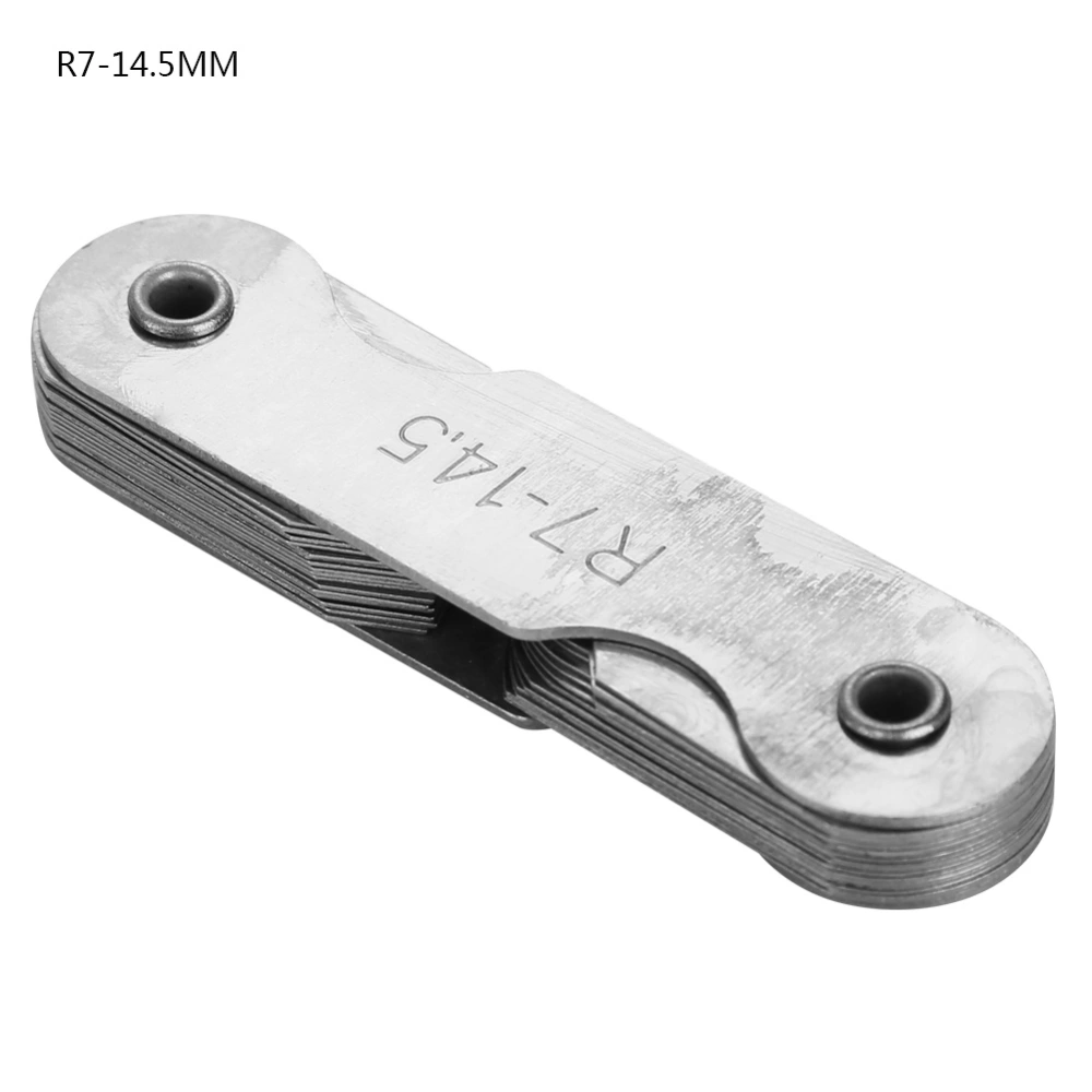 Stainless Steel Radius Fillet Gauge External Internal Concave Convex Measuring Tool (R7-14.5MM)