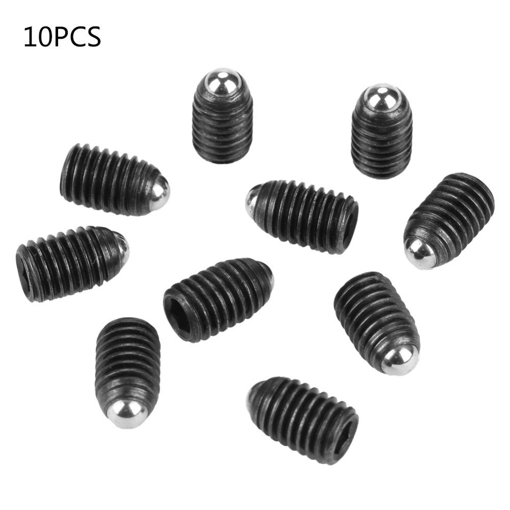 10pcs M8 Screw Thread Hex Socket Carbon Steel Ball Spring Plungers Set (M8*12)