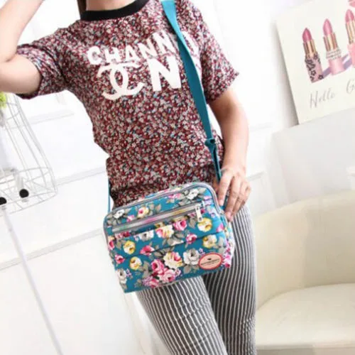 Women Flower Printing Crossbody Bag, Lady Fashion Messenger Pack