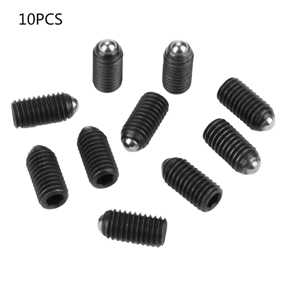 10pcs M8 Screw Thread Hex Socket Carbon Steel Ball Spring Plungers Set (M8*16)