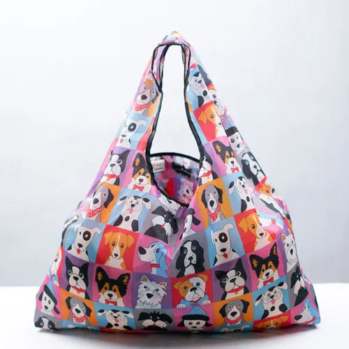Home Foldable Handy Recycle Eco Shopping Bags, Printed Portable Holders