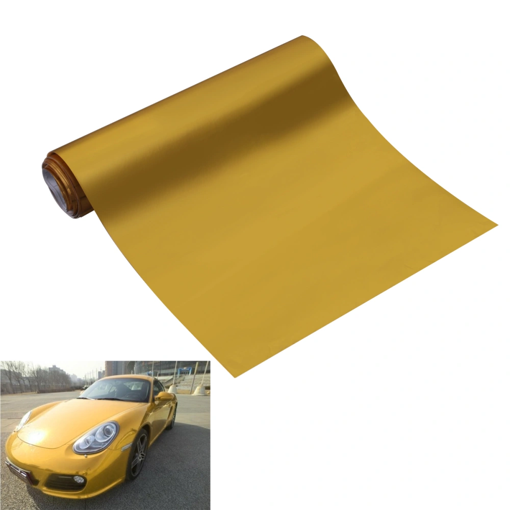 6 X 60 Inch Car Satin Reflections Plating Vinyl Film Wrap Sticker Sheet Air Release Adhesive (Gold)