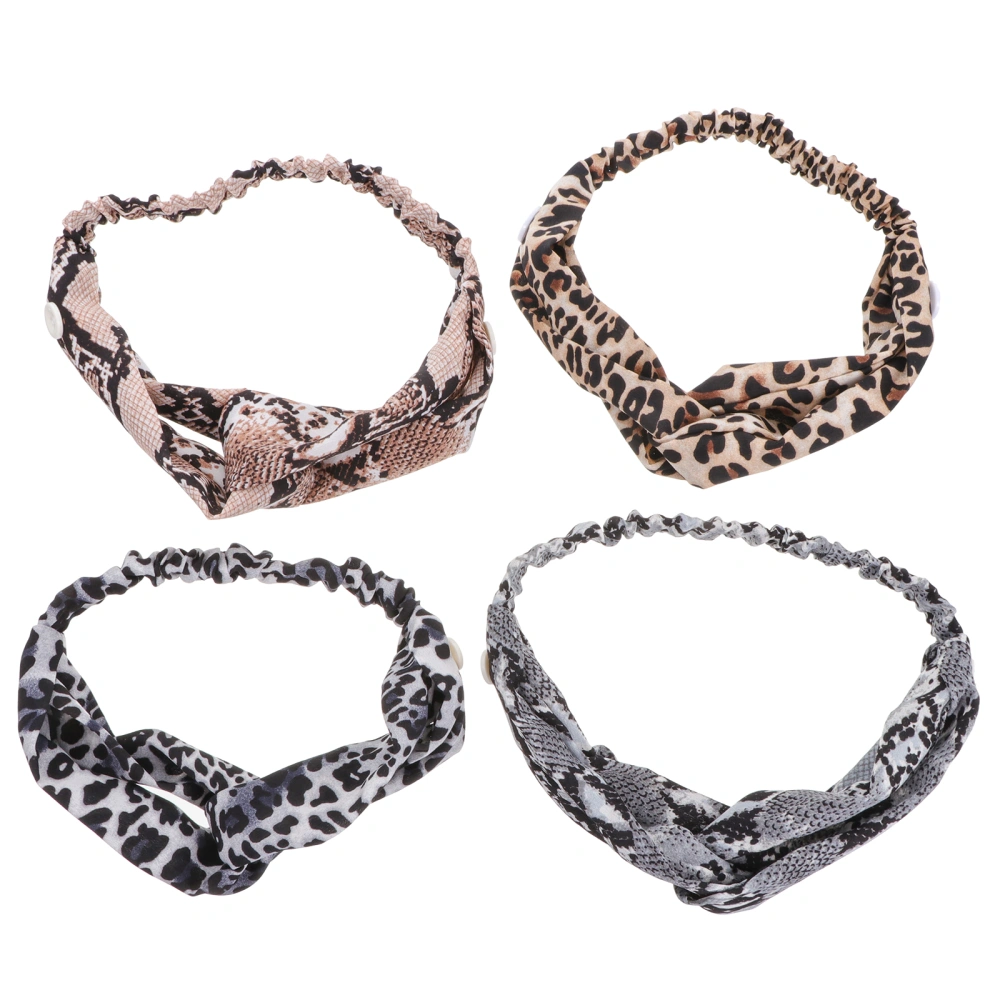 4pcs Button Headbands for Mask Head Band Sweat Absorption Head Wrap