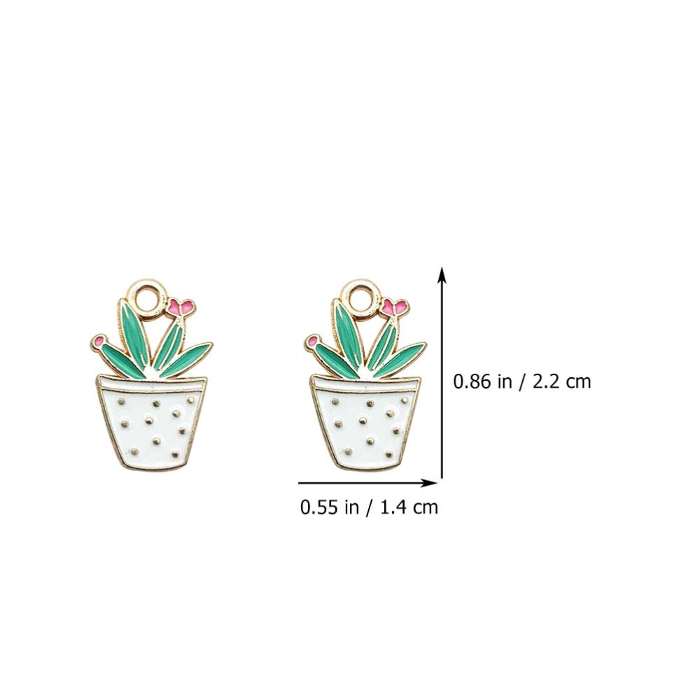 10pcs Creative Necklace Alloy Pendants DIY Cactus Shaped Pendants Jewelry Charms