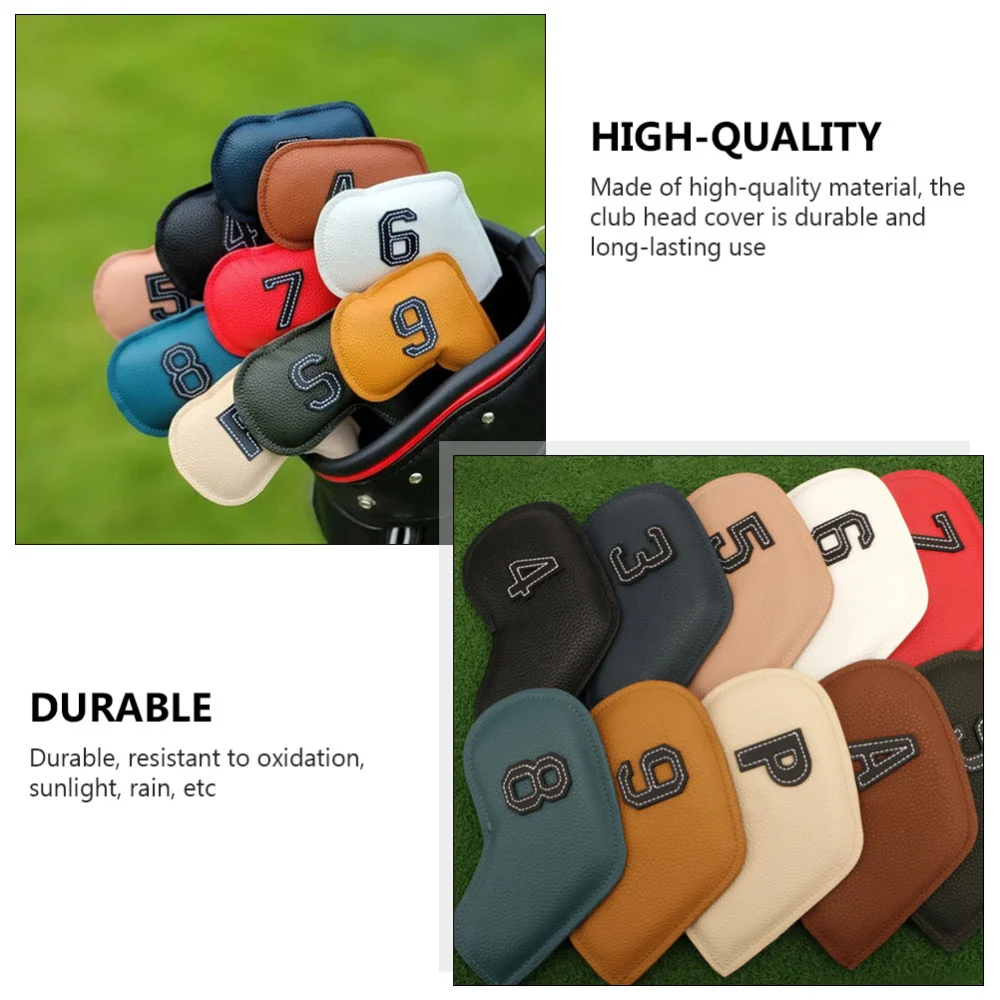 10Pcs Golfs Pusher Sleeve PU Golfs Putter Cover Leather Golfs Putter Sleeve Cover