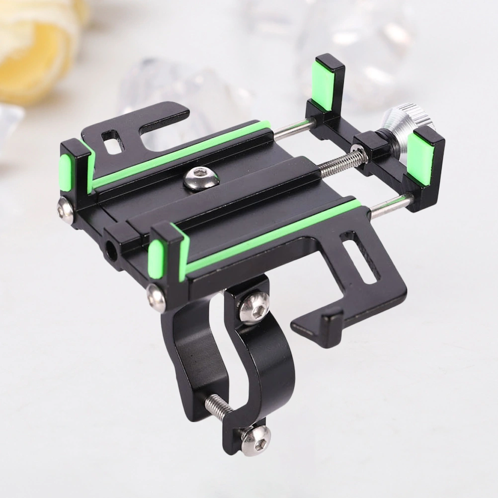 Car Mobile Phone Case Base Bracket Aluminium Alloy Adjustment Desktop Phone Holder Compatible for Car Motorbike(Green)