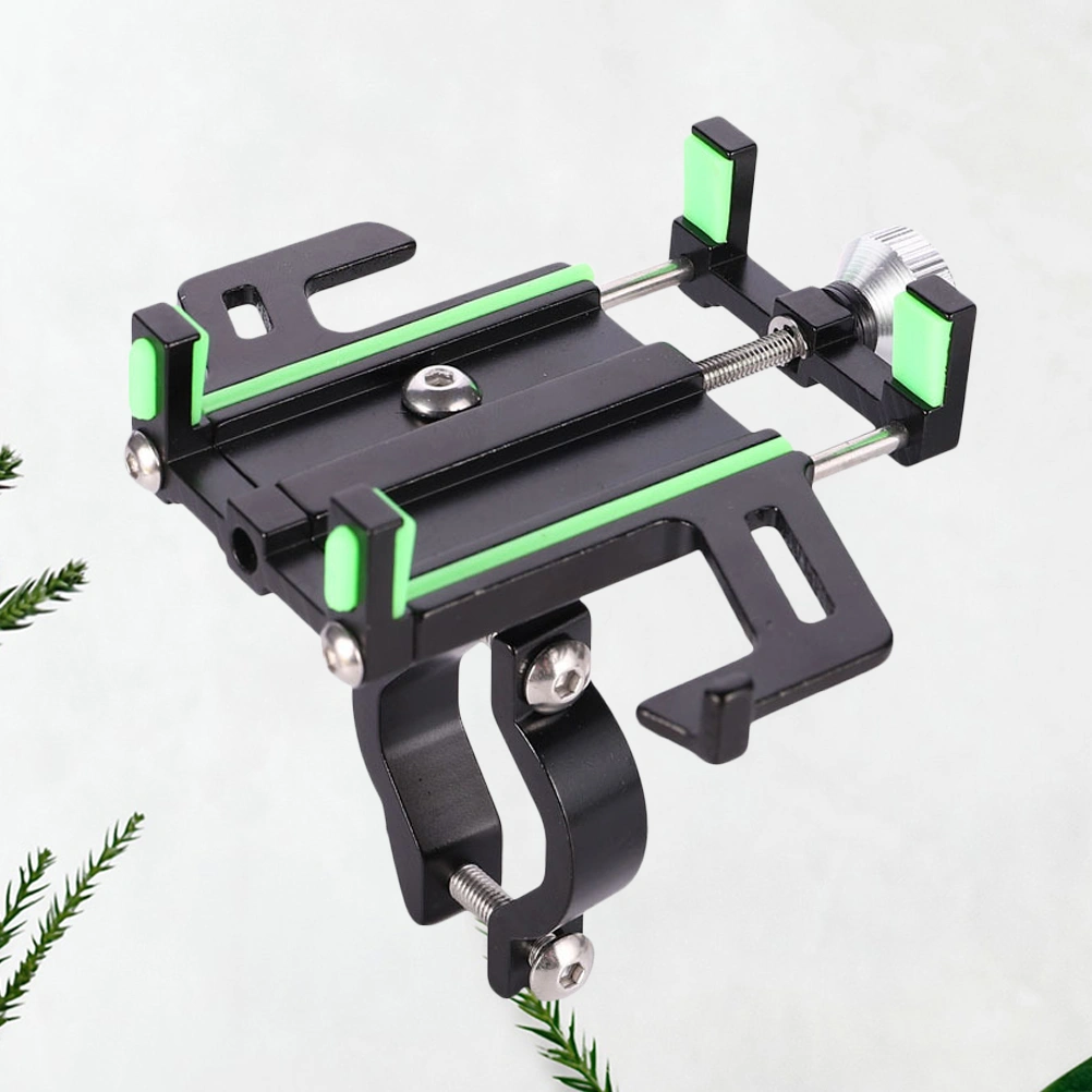 Car Mobile Phone Case Base Bracket Aluminium Alloy Adjustment Desktop Phone Holder Compatible for Car Motorbike(Green)
