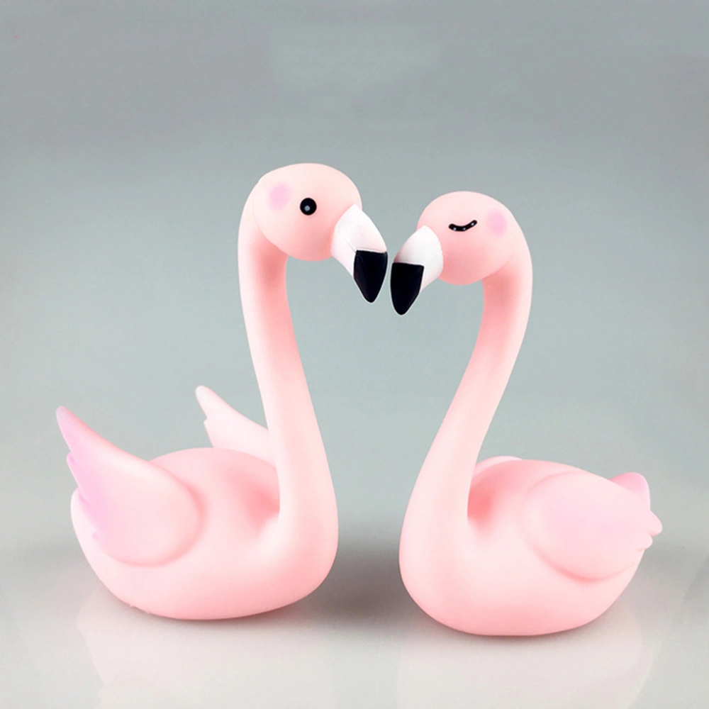 Pink Flamingo Wedding Cake Topper for Christmas Baby Shower Bridal Wedding Birthday and Anniversary Party Decoration(Opened Wings)