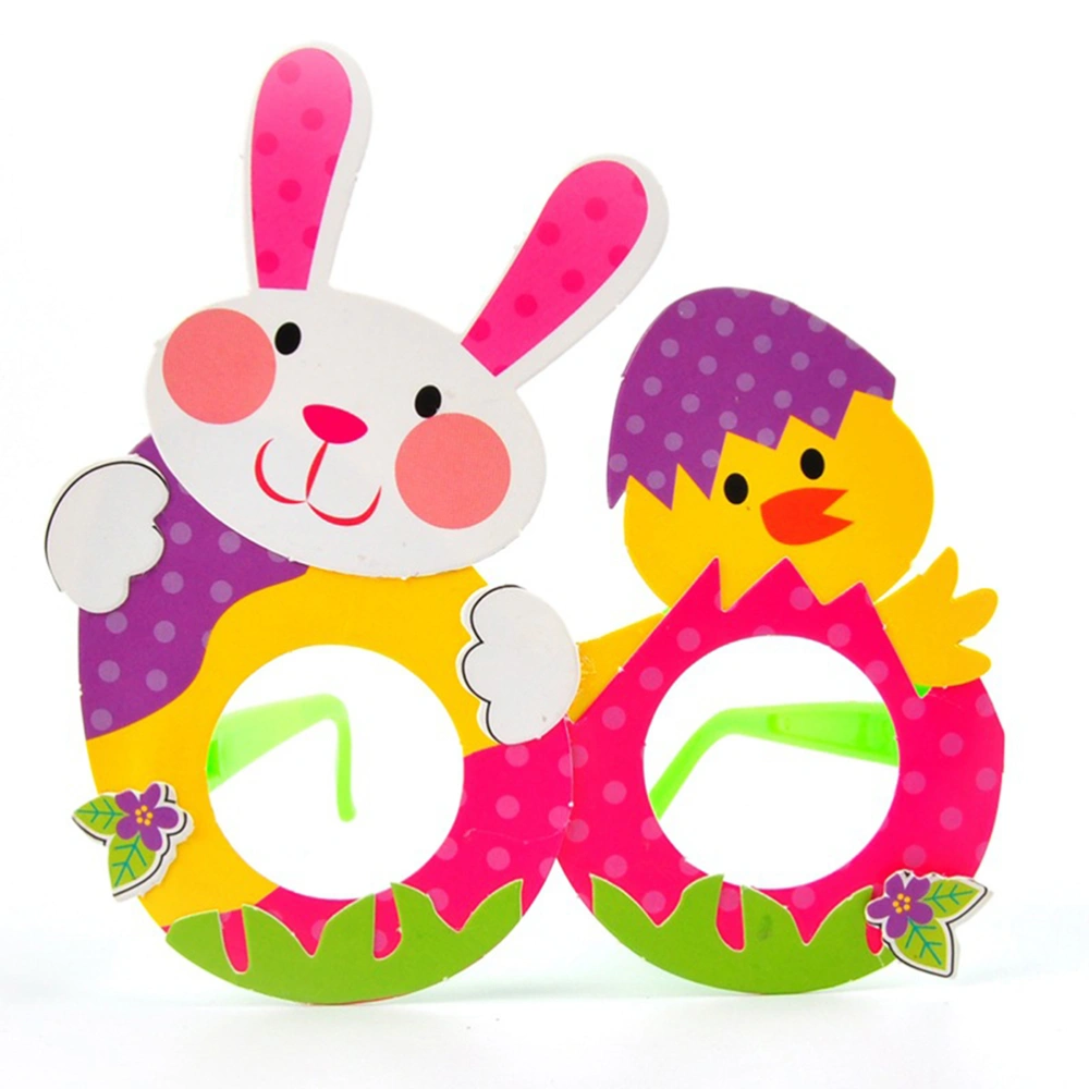 4pcs Kids Cartoon DIY Eyeglasses Kindergarten Children Handmade Easter Glasses (Random Pattern)