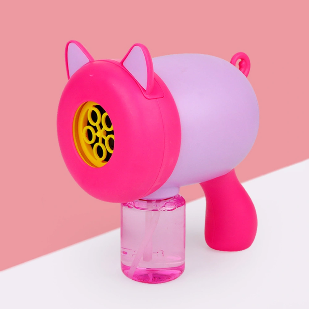 Automatic Bubble Machine Cat Ear Design Bubble Maker Toy Funny Bubble Blower Blowing Bubbles Toy for Kids Children without Battery (Pink)