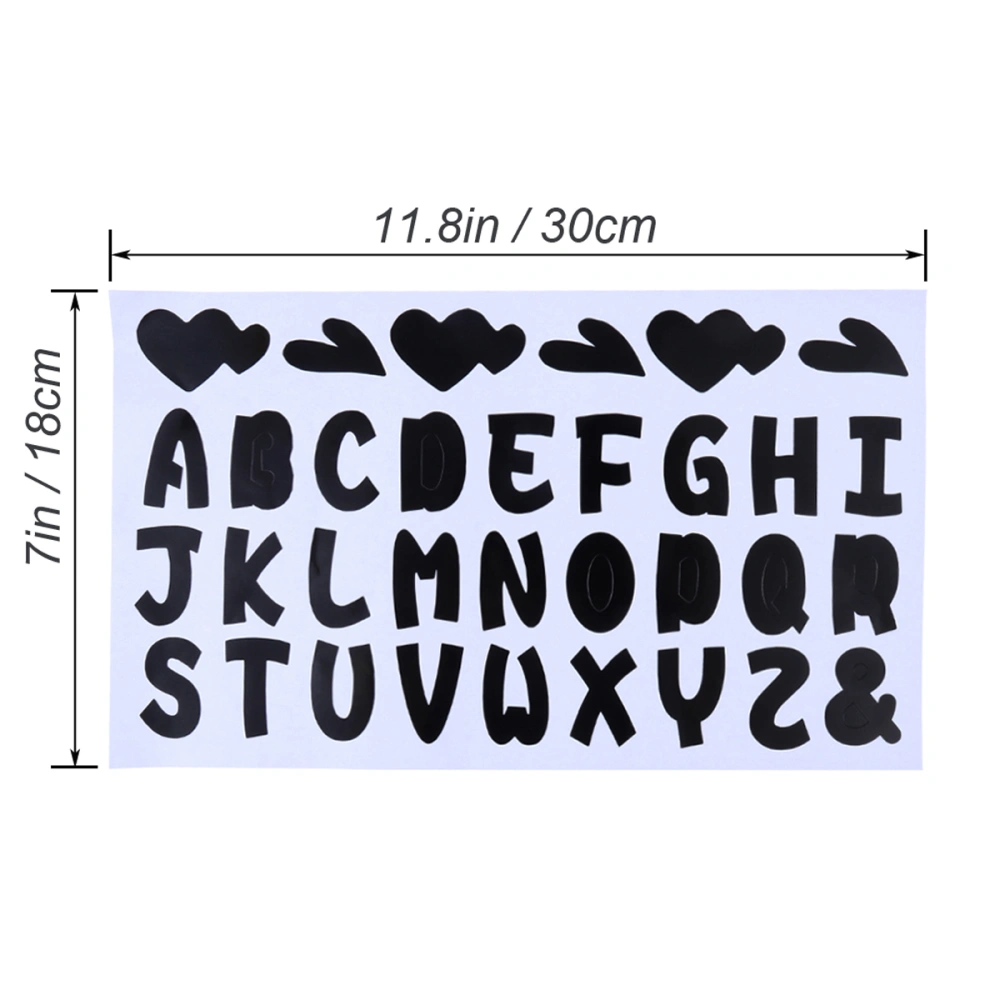 English Alphabet Heart Balloon Stickers DIY Decorative Balloon Stickers Wall Window Decals for Kids Children Party Decoration Supplies (Black)