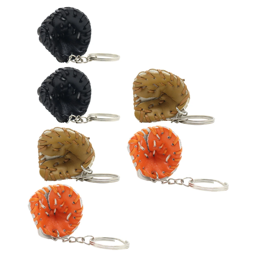 6pcs Creative Baseball Glove Key Ring Bag Pendant Ball Small Pendant Hanging