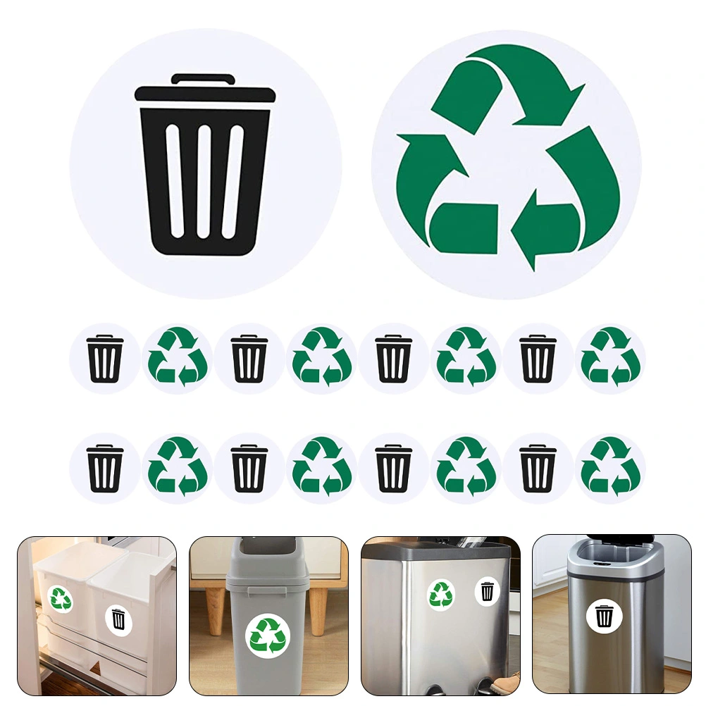 1 Set Trash Can Recycle Stickers Waste Sorting Decal Sticker Recycling Bin Signs Trash Can Decals