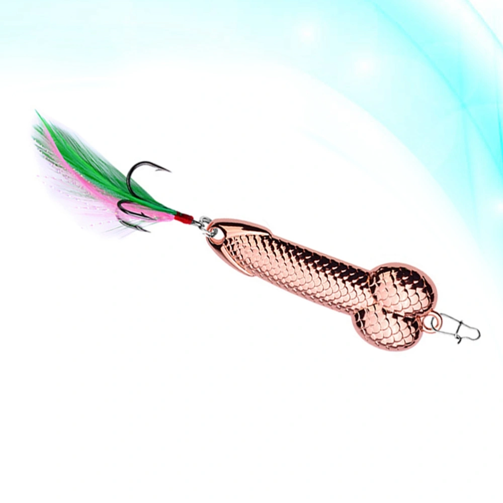 Fishing Tackle 7G Hard VIB Metal Wobble Fish Lures Spoon Lure Feather Bait Hook for Fish (Rose Gold)