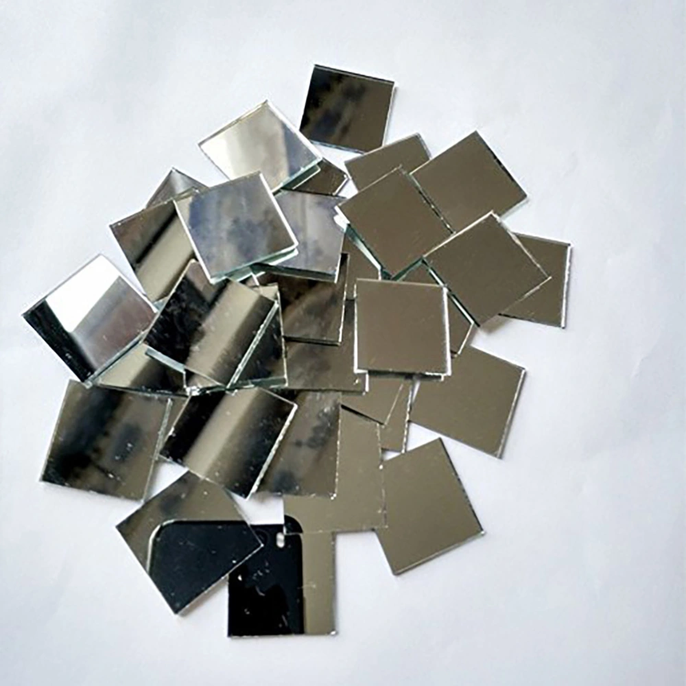 200pcs Small Square Glass Crafts Real Glass Mirror Mosaic Tiles 2x2cm