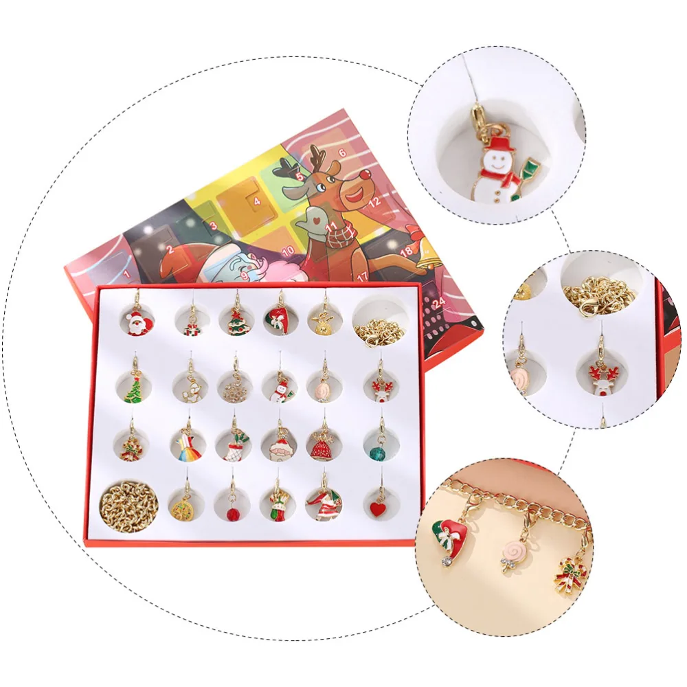 1Set Christmas Ornaments Children Gift Box Calendar Gift Box Blind Box Set