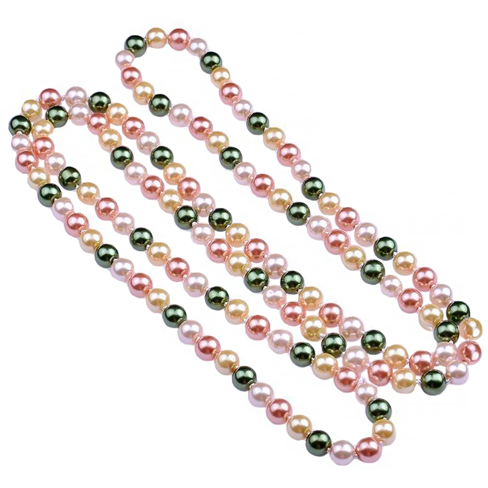 Artificial Pearl Necklace Colorful Faux Pearl Sweater Chain Garment Accessory