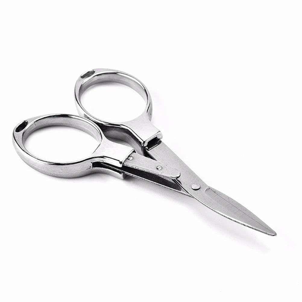 3pcs Portable Folding Scissors Practical Stainless Steel Fishing Scissors Fishing Accessory Tools for Outside Outdoor (Silver)