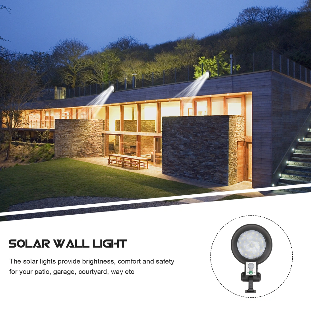 1Pc Waterproof Solar Lamp LED Garden Wall Lamp Body Induction Wall Light (Black)