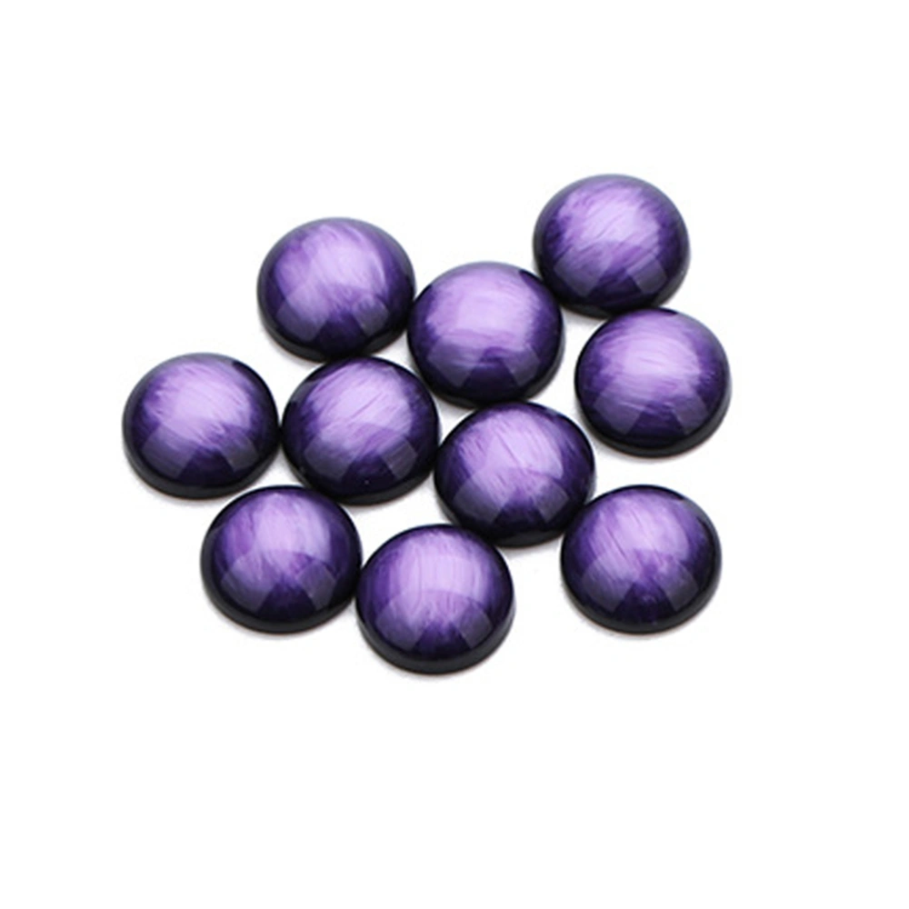 1 Bag 30pcs Resin Round Semicircle Patch Diy Earrings Ear Clips Jewelry Materials Accessories Women Jewelry (Purple 12mm)