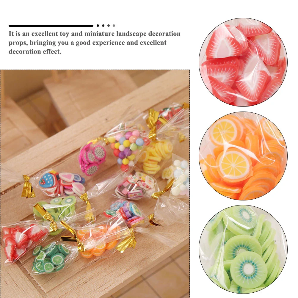 10Pcs Mini Packaged Snacks Adornments Simulated Snacks Bags Miniature Snacks Ornaments