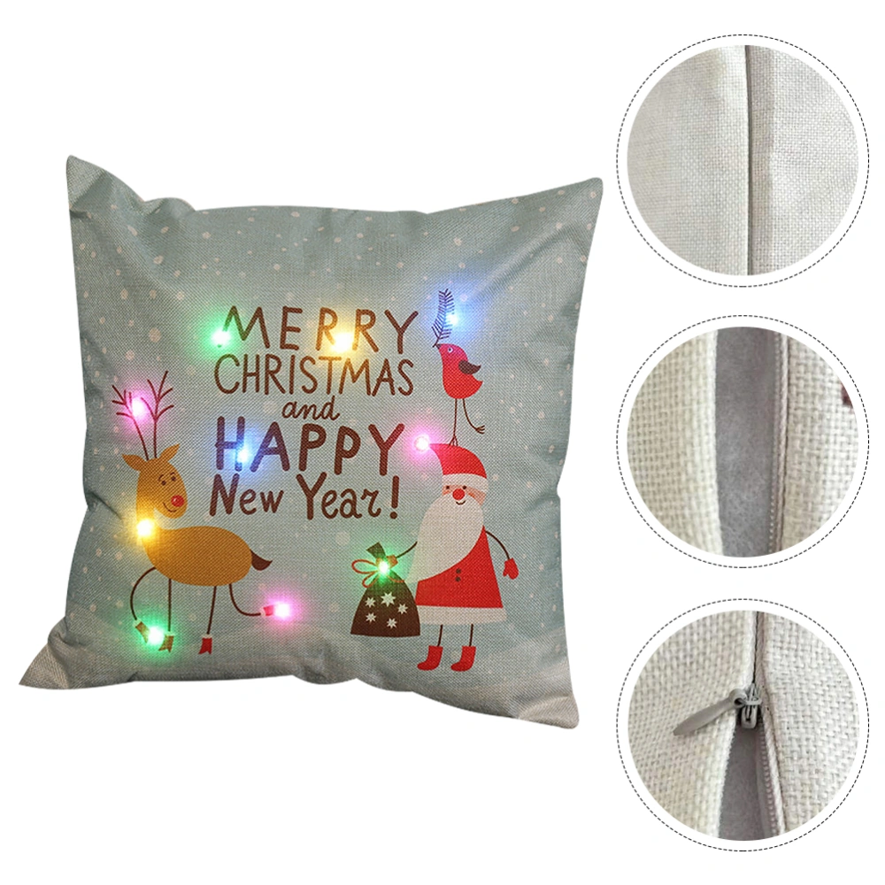 LED Christmas Pillow Cover Home Decoration Ornament Creative Pillow Cover