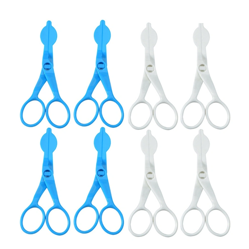 12pcs Flower Scissors Icing Sugarcraft Fondant Cake Cream Transfer DIY Baking Decor Cake Decration Tool (Blue/White, Each 6pcs)