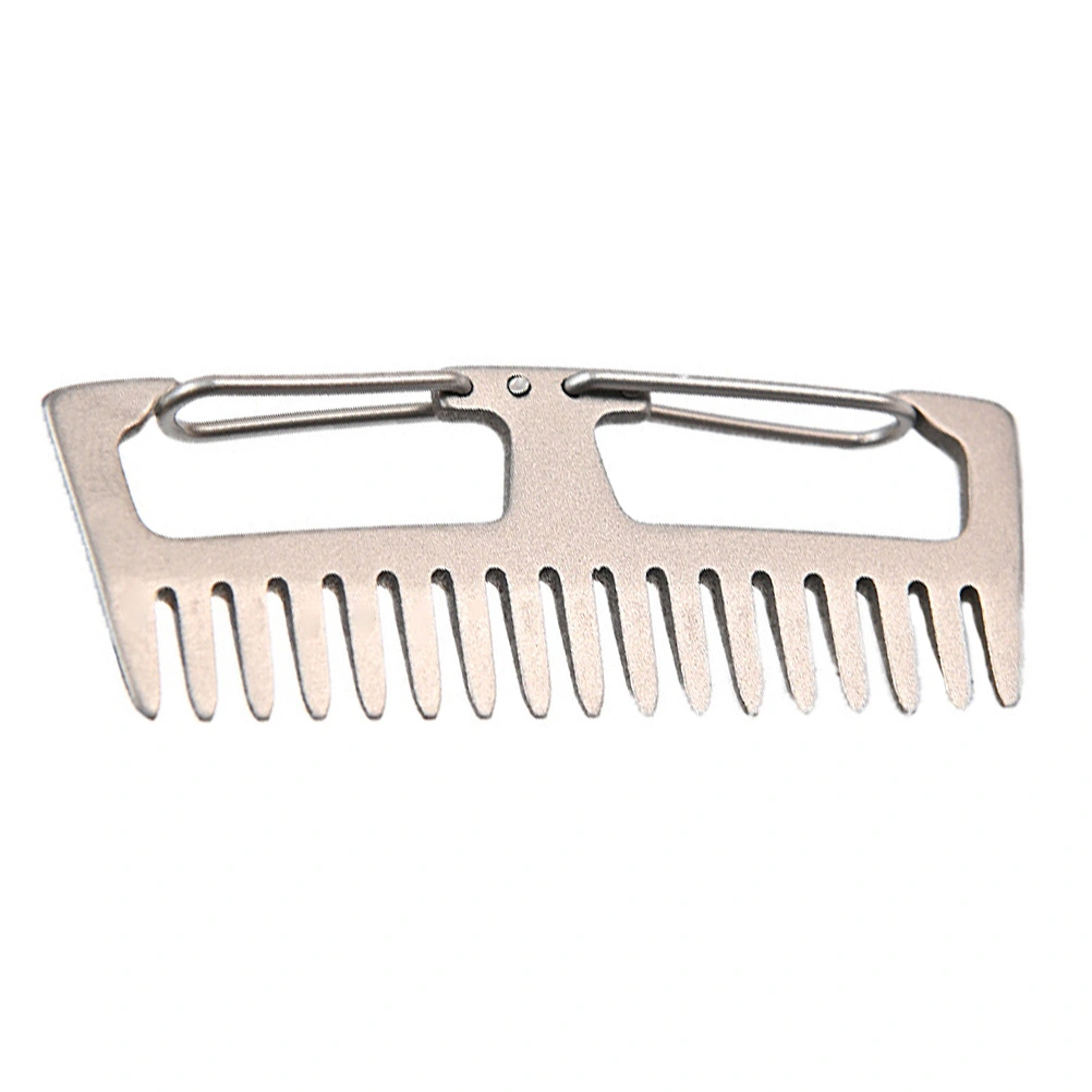 1Pc Outdoor Titanium Alloy Comb Multi-function Anti-static Comb Unique Keychain