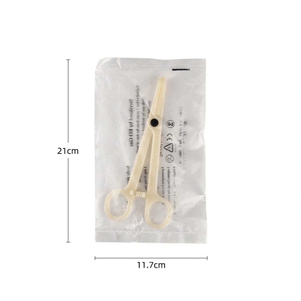 1 Set of Piercing Tools Disposable Body Piercing Needles Labret Alcohol Pad Gloves Scissor Set