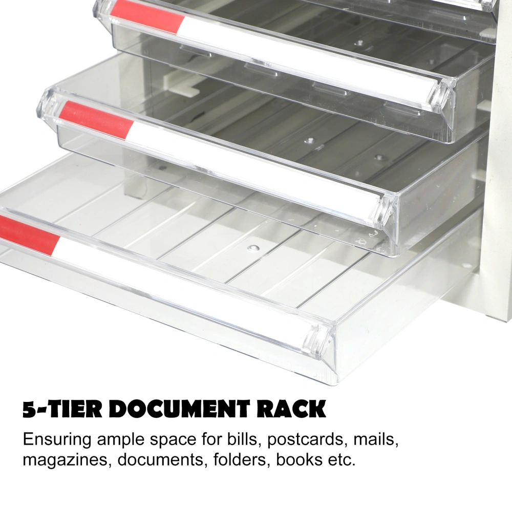 1pc 5 Tier Document Rack File Holder Letter Folder Tray for Company Office