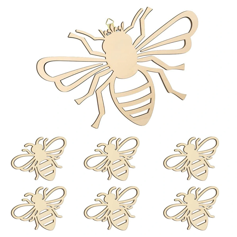 7pcs Unfinished Wood Bee Shaped Slices Wooden Unfinished Slices DIY Accessories